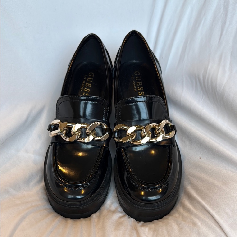 Guess Gold Flats with Chain Detail